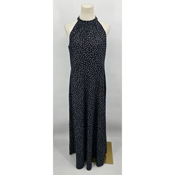 Styleword Black Polka Dot Halter Maxi Dress - Picture 1 of 5